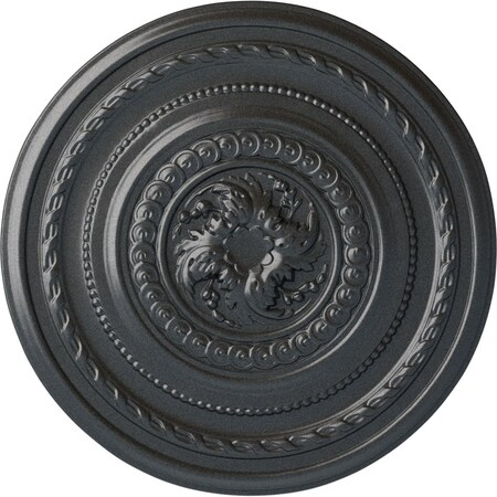 Ekena Millwork Pearl Ceiling Medallion (Fits Canopies up to 1 7/8"), Hand-Painted Pewter, 26 1/4"OD x 1 1/2"P CM26PEPES
